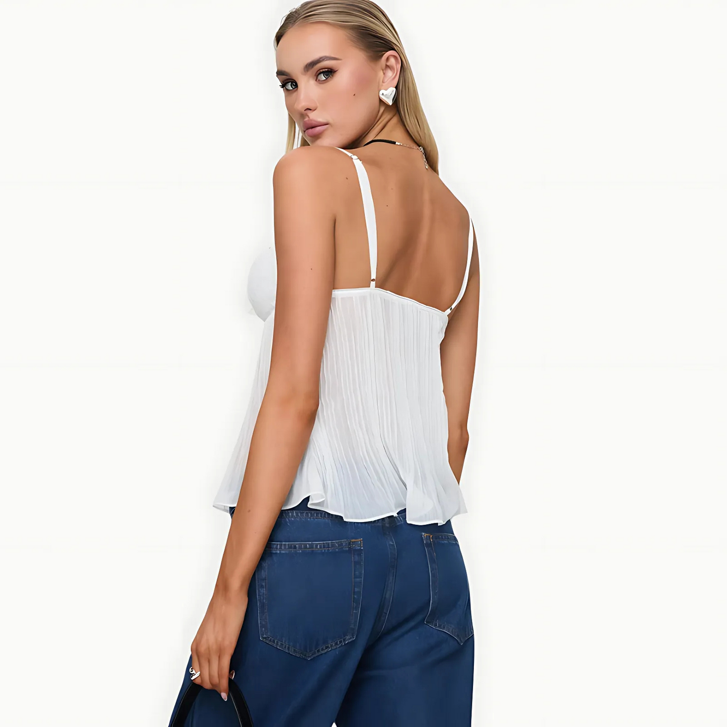 Chloe&Co. Laced Up Bow Cami