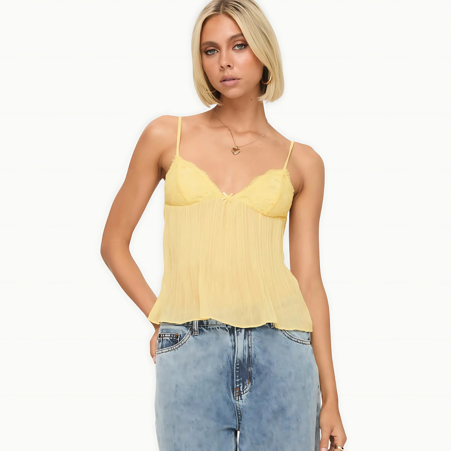 Chloe&Co. Laced Up Bow Cami